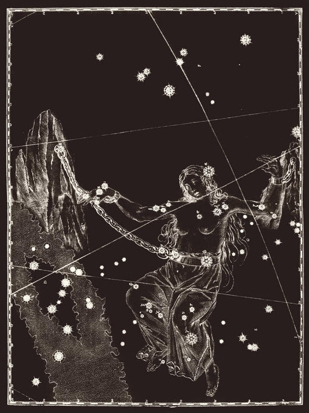 无人,横图,竖图,黑白,地图,科学,星星,摄影,仙女座,星座,手艺,天文学,雕刻术