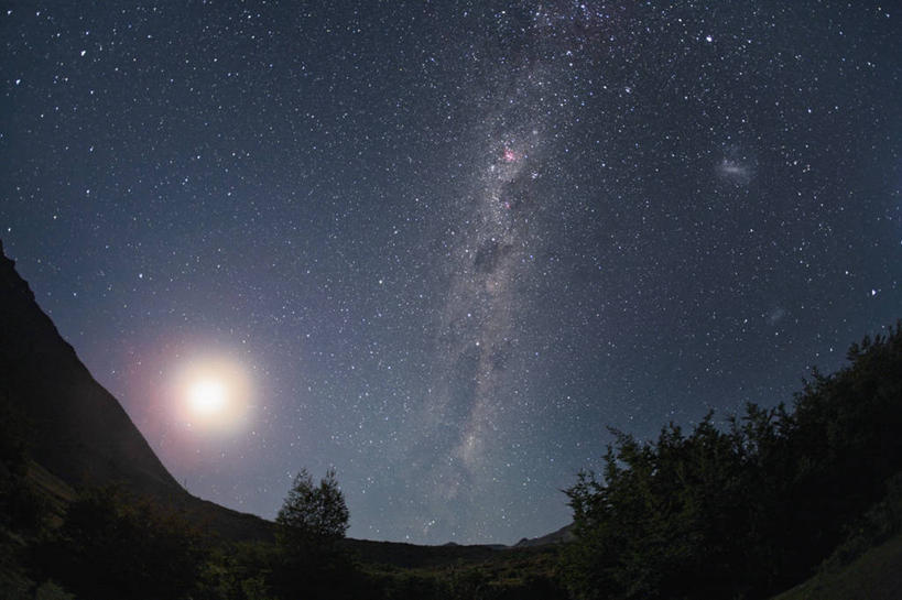 无人,横图,室外,夜晚,鱼眼镜头,智利,科学,太空,月亮,星星,摄影,银河系,天文学,彩图