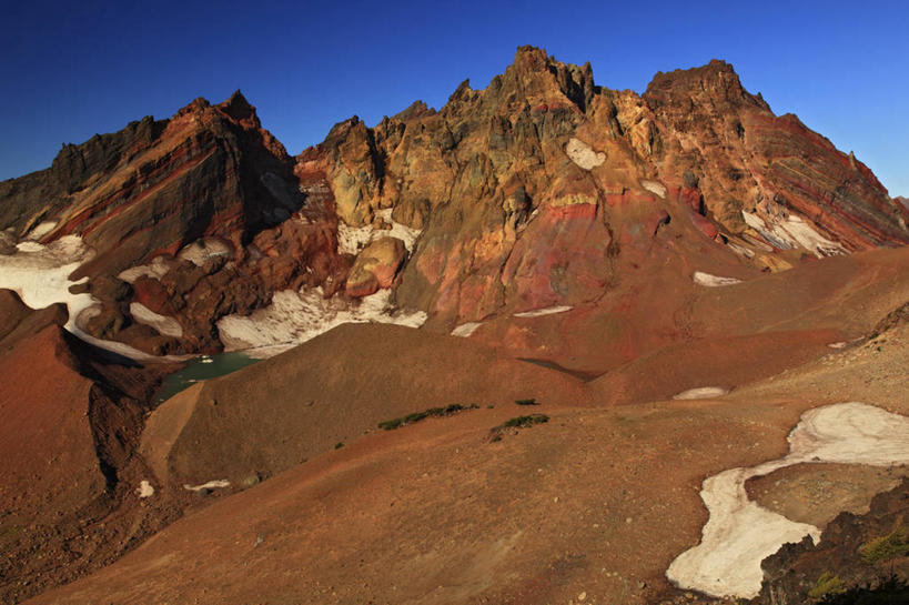 无人,横图,室外,白天,湖,火山,山,美国,条纹,科学,地形,悬崖,地标建筑,摄影,冰河,俄勒冈州,阿尔卑斯山脉,地质学,死火山,彩图,旅行