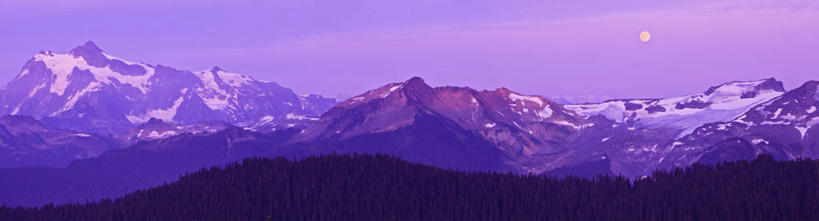 无人,横图,全景,室外,白天,旅游,度假,森林,山,山脉,美国,地形,月亮,娱乐,夏天,享受,休闲,放松,摄影,华盛顿州,阿尔卑斯山脉,地质学,彩图,旅行,贝克尔山