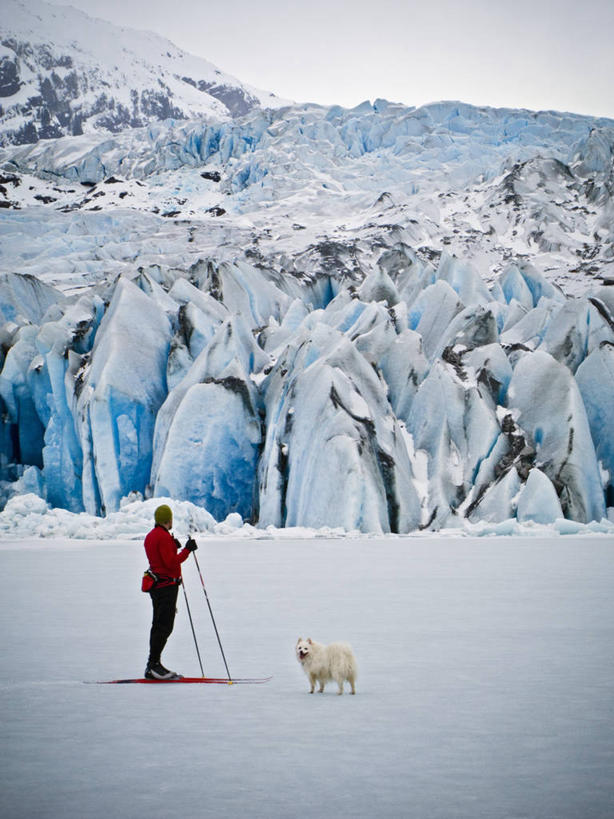 成年人,中年人,一个人,竖图,室外,湖,雪,宠物,狗,美国,仅一个男性,仅一个人,仅一个中年男性,球门,冰,地形,摄影,活动,冰河,朱诺,滑雪运动,男人,男性,中年男性,休闲活动,彩图,旅行,好奇心,越野滑雪