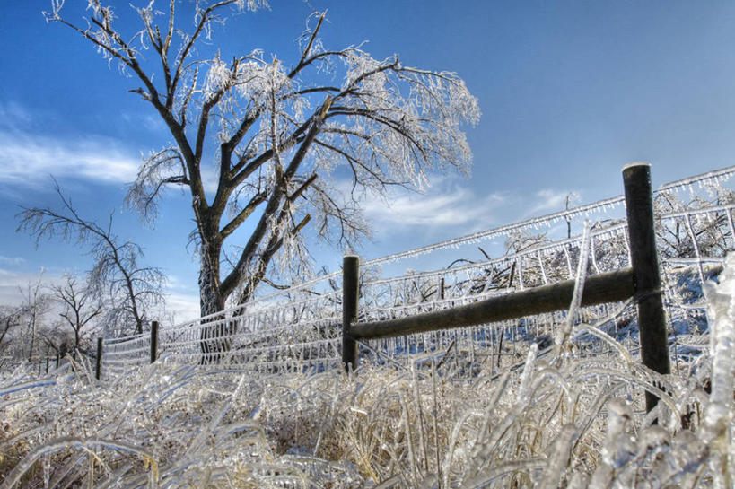 无人,横图,室外,白天,美国,篱笆,冬天,天气,破坏,破损,寒冷,摄影,损坏,内布拉斯加,气象学,彩图