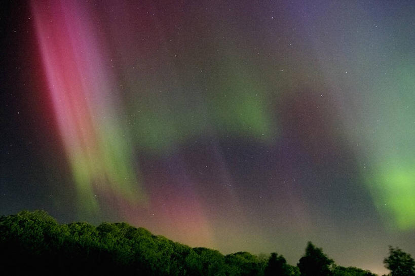 无人,横图,室外,夜晚,极光,美国,天空,摄影,怪异,自然现象,内布拉斯加,北极光,彩图