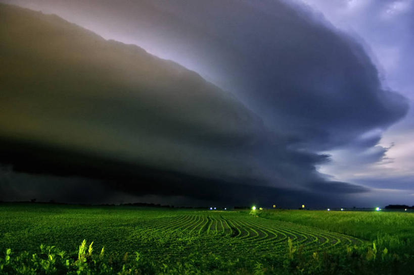 无人,横图,室外,夜晚,长时间曝光,闪电,暴风雨,美国,自然灾害,天气,自然,摄影,恐怖,威胁,结束,内布拉斯加,雷雨,危险,彩图,弧状云