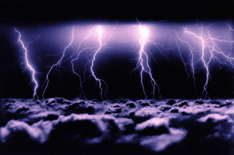 无人,横图,闪电,云,天气,数码合成,紫色,摄影,噪声,积雨云,危险,彩图