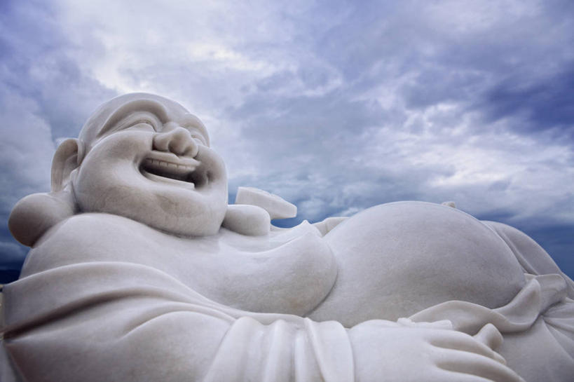 无人,笑,横图,室外,白天,留白,雕塑,越南,艺术,雕像,大理石,云,佛,白色,摄影,宗教,佛教,手艺,岘港,美术工艺,彩图,欢乐