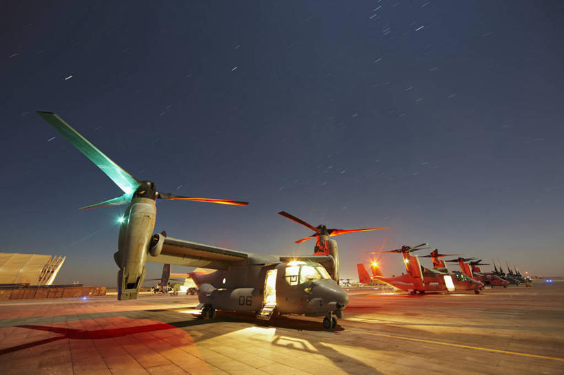 无人,横图,室外,夜晚,长时间曝光,阿富汗,军事,星星,月光,战争,摄影,飞行器,军用机,彩图,美国海军陆战队