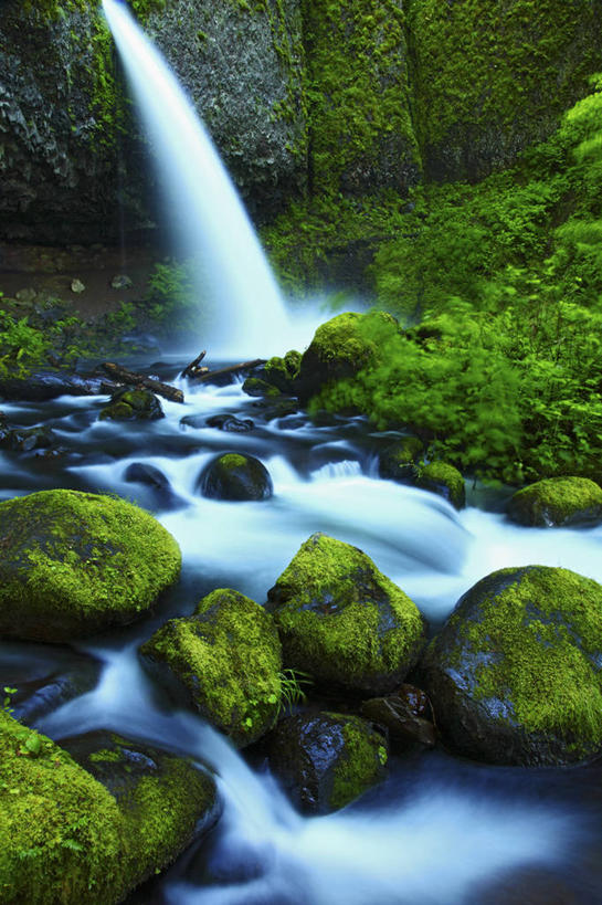 无人,竖图,室外,白天,运动模糊,瀑布,美国,地形,小溪,地标建筑,摄影,清新,俄勒冈州,哥伦比亚河谷,地质学,彩图