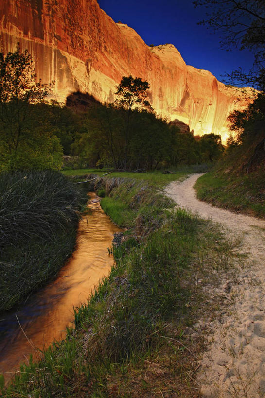 无人,竖图,室外,白天,日落,峡谷,美国,地形,悬崖,树,小溪,摄影,犹他,地质学,大楼梯国家纪念碑,彩图