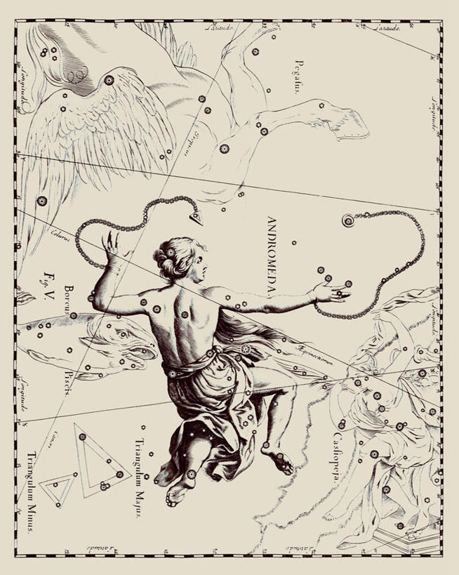 无人,竖图,地图,艺术,科学,星星,摄影,仙女座,星座,天文学,拉丁文,彩图,雕刻术