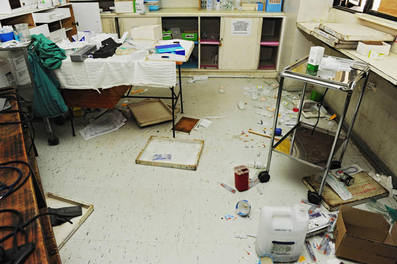 无人,医院,横图,室内,智利,药,凌乱,摄影,地震,彩图,混沌