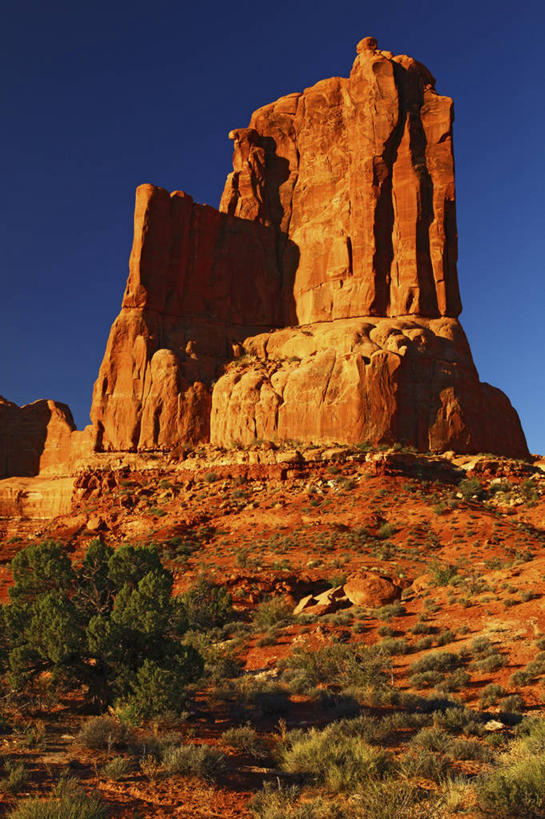 无人,竖图,室外,白天,石头,沙漠,悬崖,塔,红色,摄影,岩层,拱门国家公园,犹他,岩石,彩图