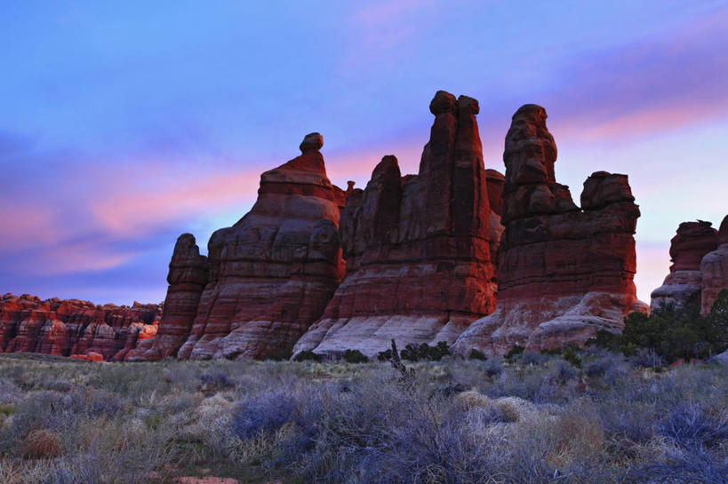 无人,横图,室外,白天,日出,石头,沙漠,云,红色,摄影,岩层,峡谷地国家公园,犹他,岩石,彩图