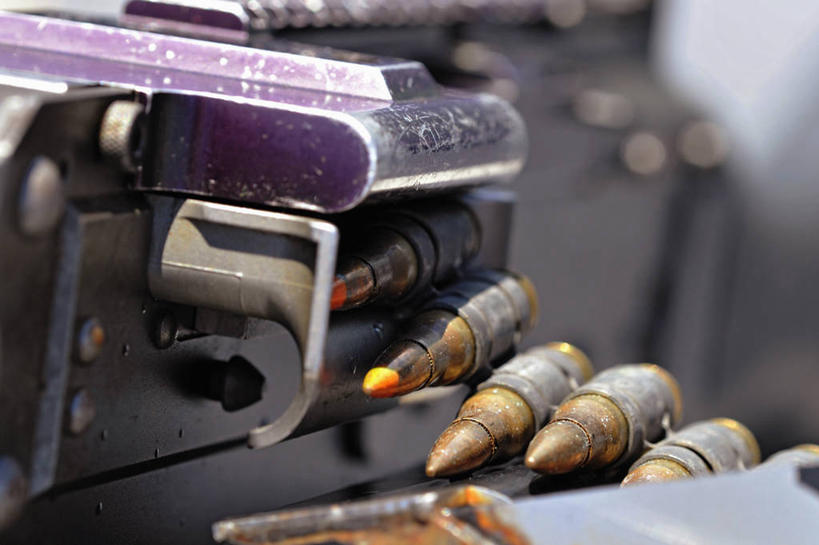 无人,横图,室外,特写,白天,古巴,装饰,军事,圆形,腰带,摄影,子弹,拉丁美洲,海军,机关枪,军火,彩图,美国海军