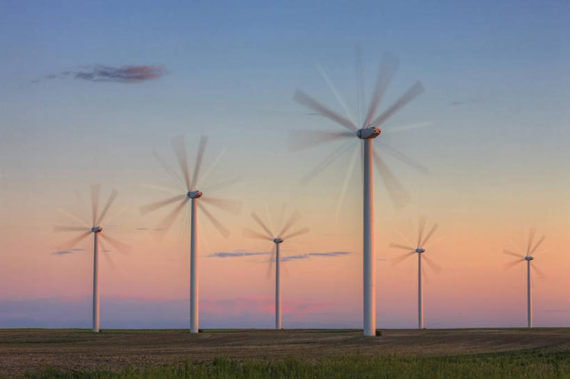 无人,横图,室外,白天,日出,风,风力,科学,发电机,塔,螺旋桨,旋转,平原,转,摄影,能源,电,电源,改变,替代能源,环境保护,涡轮,科罗拉多州,风速计,物理学,气象学,风轮机,彩图,大平原