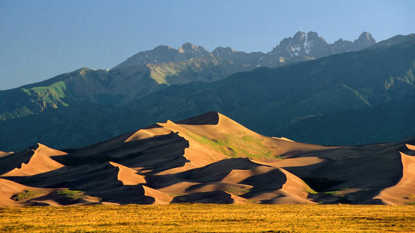 无人,横图,室外,白天,雪,阴影,弯曲,尖顶,黄色,地标建筑,摄影,宁静,北美,高雅,早晨,改变,科罗拉多州,洛矶山脉,灵性,格兰德河,自然地理,彩图