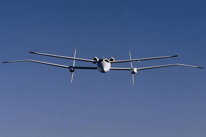 无人,横图,室外,白天,飞机,飞,一个,蓝色,白色,运输,摄影,单个,创新,万里无云,彩图