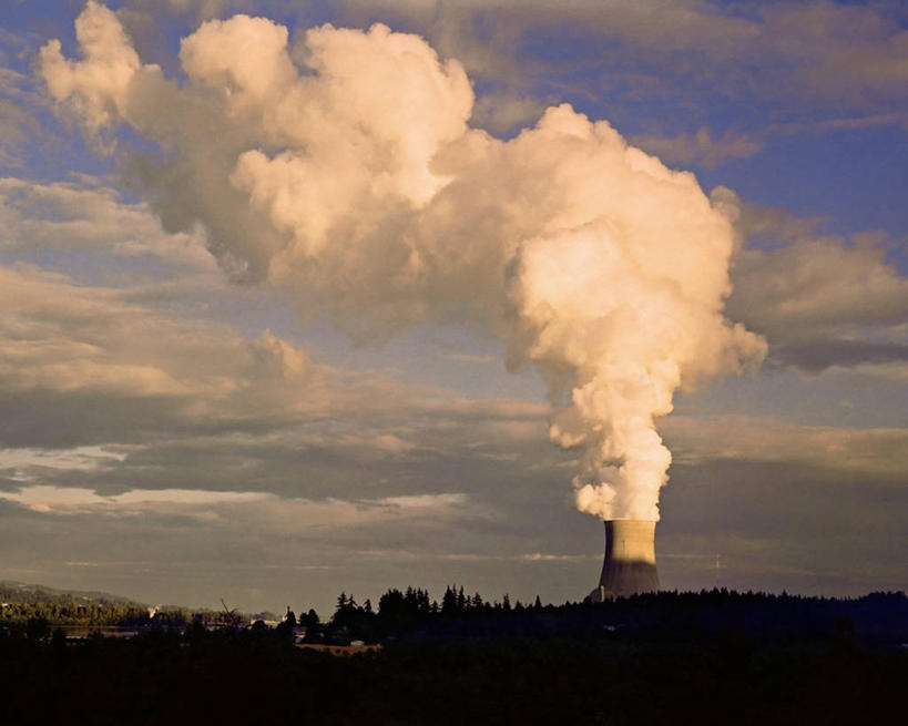 无人,横图,室外,白天,美国,蒸汽,地形,摄影,能源,核电站,俄勒冈州,冷却塔,彩图