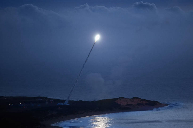 无人,横图,室外,夜晚,技术,美国,军事,烟,战争,摄影,导弹,考艾岛,夏威夷群岛,彩图