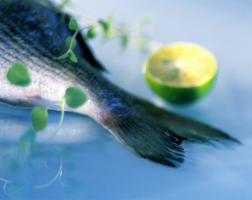 海鲜,无人,横图,俯视,室内,特写,白天,桌面,桌子,餐具,水果,叶子,一条,切开,阴影,朦胧,模糊,新鲜,光线,木制,尾巴,鱼,碟子,盘,影子,生食,食品,果实,绿叶,水产,鱼类,海洋生物,食物,一个,绿色,盘子,木制品,碟,切,嫩叶,有机食品,绿色食品,单个,水生动物,海产品,水生物,剖面,海底动物,切面,鱼鳞,酸橙,代代,叶,叶片,橙子,橙,半身,彩图,高角度拍摄