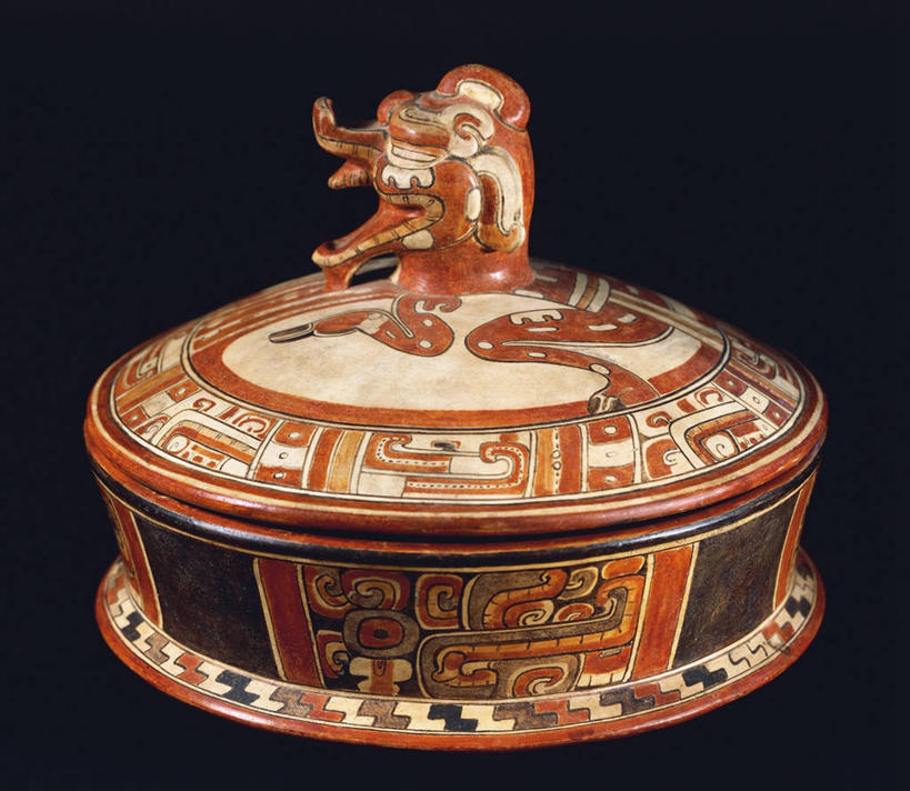 无人,横图,特写,黑色背景,装饰,历史,古代,一个,容器,摄影,单个,手艺,玛雅文明,古代文明,美术工艺,彩图,影棚拍摄,拉美文明,过去