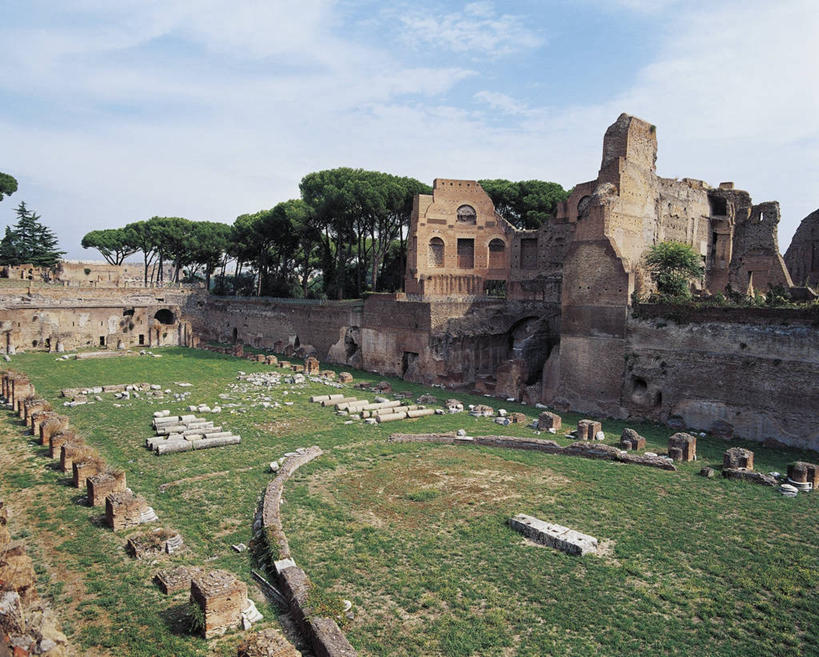 无人,横图,俯视,室外,白天,建筑,意大利,首都,历史,体育场,古罗马,废墟,草,树,古代,地标建筑,摄影,考古学,意大利文化,拉奇奥,古代文明,圆形剧场,彩图,高角度拍摄,派拉庭山丘,过去