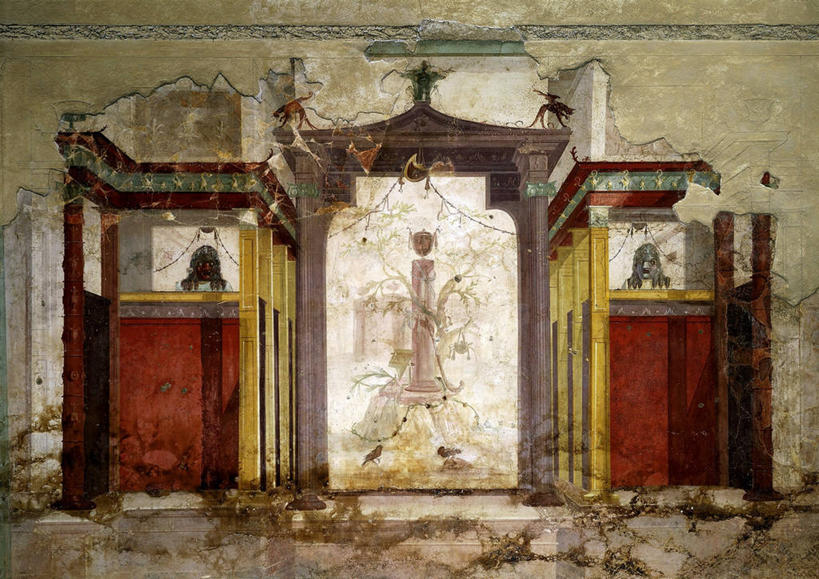 无人,横图,室内,白天,绘画,建筑,意大利,艺术,装饰,墙,围墙,首都,古典,历史,文化,古罗马,古代,工艺品,品味,摄影,美术,考古学,高雅,美学,古代文明,美术工艺,彩图,派拉庭山丘,过去