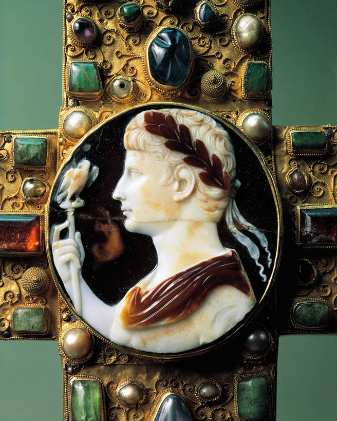 脸,头,脸颊,无人,竖图,侧面,绿色背景,艺术,圆形,十字架,历史,肩膀,财富,摄影,皇帝,古代文明,美术工艺,奥古斯都,头部,脸部,脸蛋,面部,彩图,影棚拍摄,浮雕宝石,过去,贵重宝石