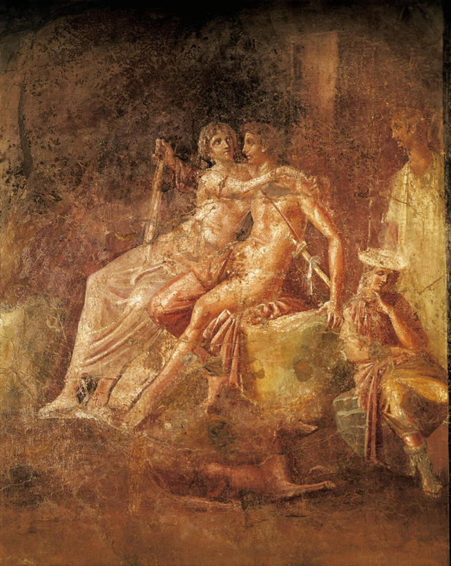 成年人,裸体,四个人,站,坐,竖图,室内,白天,民族服装,宠物,狗,神话,历史,古罗马,摄影,爱神,古代文明,美术工艺,男人,女人,拥抱,彩图,传统服装,民俗服,过去