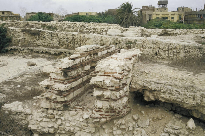 无人,横图,室外,白天,建筑,棕榈树,埃及,历史,古罗马,废墟,摄影,考古学,中东,埃及文化,亚历山大港,古代文明,罗马浴池,彩图,过去