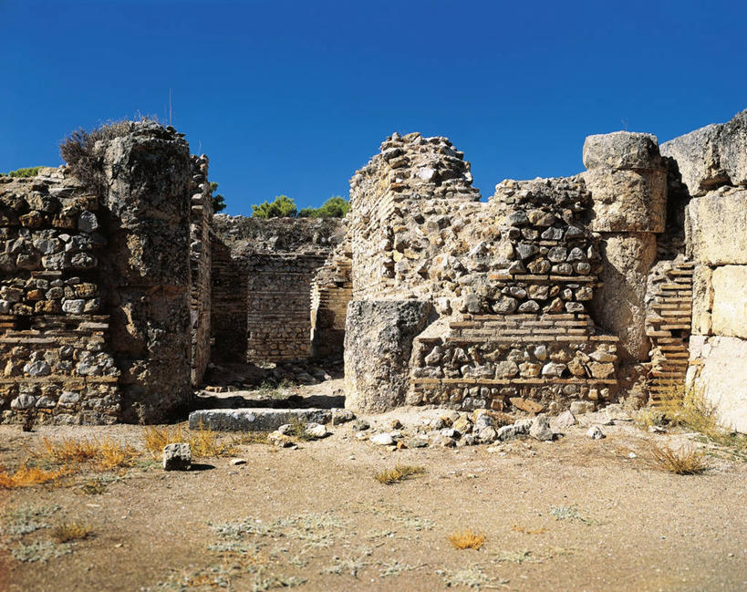 无人,横图,室外,白天,建筑,希腊,围墙,历史,石墙,废墟,地标建筑,摄影,考古学,希腊文化,万里无云,古希腊,古代文明,埃皮达鲁斯,伯罗奔尼撒,彩图,旅行,过去