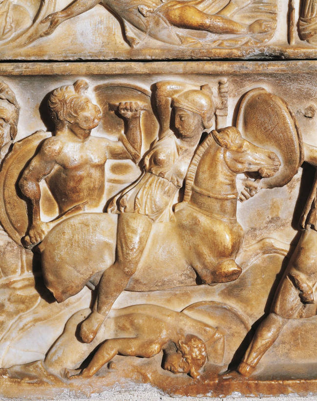 无人,竖图,特写,马,骑马,冲突,标志,符号,标识,古罗马,古代,摄影,打斗,古典风格,石棺,战役,性别符号,古代文明,美术工艺,彩图,影棚拍摄,浅浮雕,男性符号,罗马神话