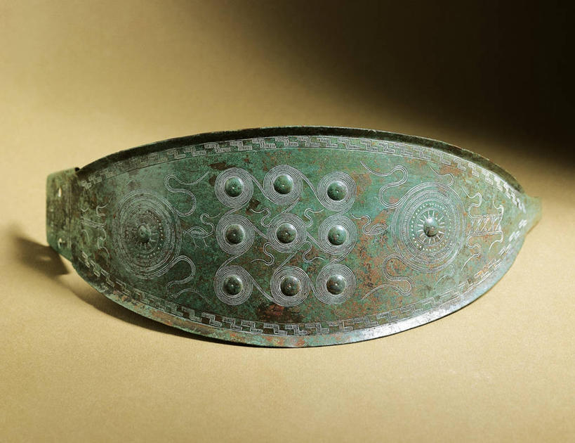 无人,横图,米色背景,腰带,一个,摄影,单个,青铜,古代文明,美术工艺,彩图,影棚拍摄,过去