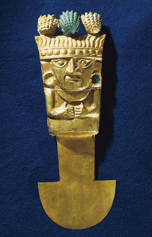 无人,竖图,正面,秘鲁,蓝色背景,标志,符号,历史,标识,黄金,一个,刀,摄影,宗教,单个,祭品,性别符号,美术工艺,彩图,影棚拍摄,神,男性符号,拟人,过去