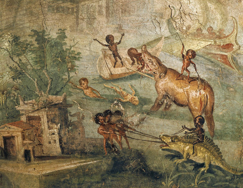 横图,插画,室外,白天,数码,科技,船,鳄鱼,河马,意大利,尼罗河,阴影,网络,许多人,高光,几何,计算机图形,合成,图画,历史,古罗马,画,树,动物,两只,一群人,摄影,电脑合成图,数码合成图,合成图,漫画,意大利文化,杀害,坎帕尼亚,写实,具体,具象,庞贝,美术工艺,彩图,俾格米族,过去