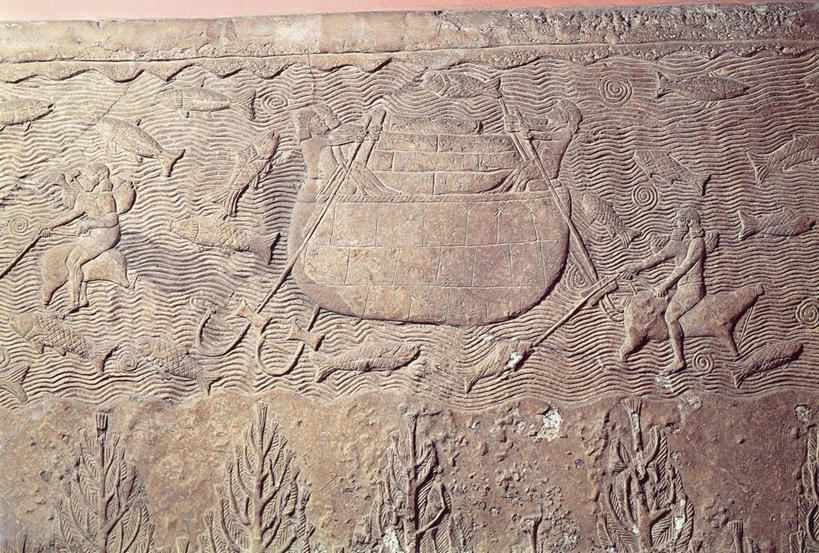 无人,横图,特写,侧面,水,船,雕塑,伊拉克,划桨,标志,符号,历史,标识,摄影,考古学,性别符号,美术工艺,彩图,男性符号,过去