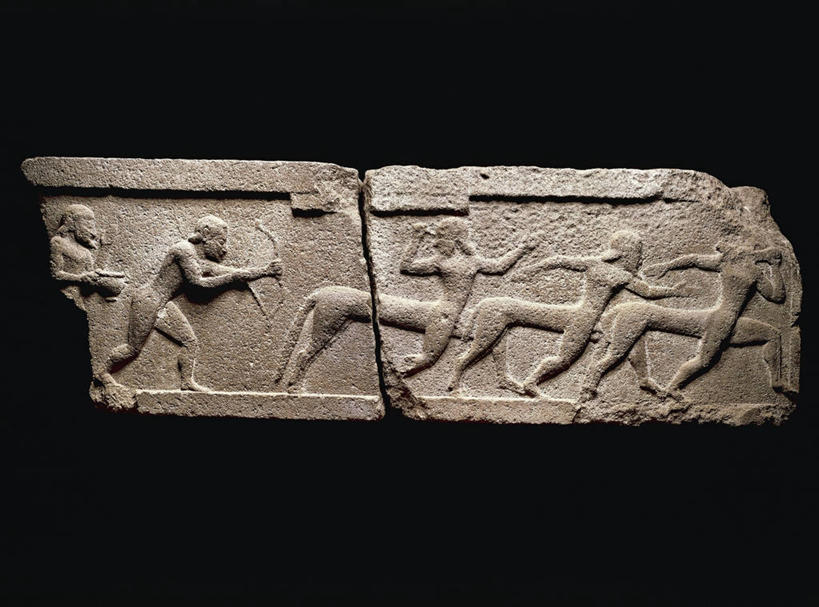 无人,横图,特写,侧面,雕塑,欧洲,黑色背景,神话,标志,符号,历史,标识,两个,摄影,块状,考古学,简单,大力神,性别符号,古希腊,美术工艺,半人马座,彩图,影棚拍摄,男性符号,拟人,过去