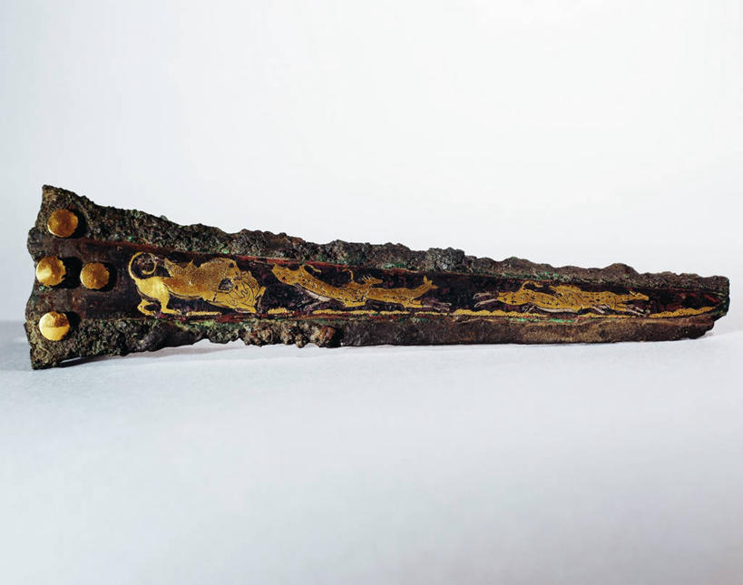 无人,横图,狮子,灰色背景,一个,灰色,摄影,单个,瞪羚,青铜,古代文明,彩图,影棚拍摄,匕首