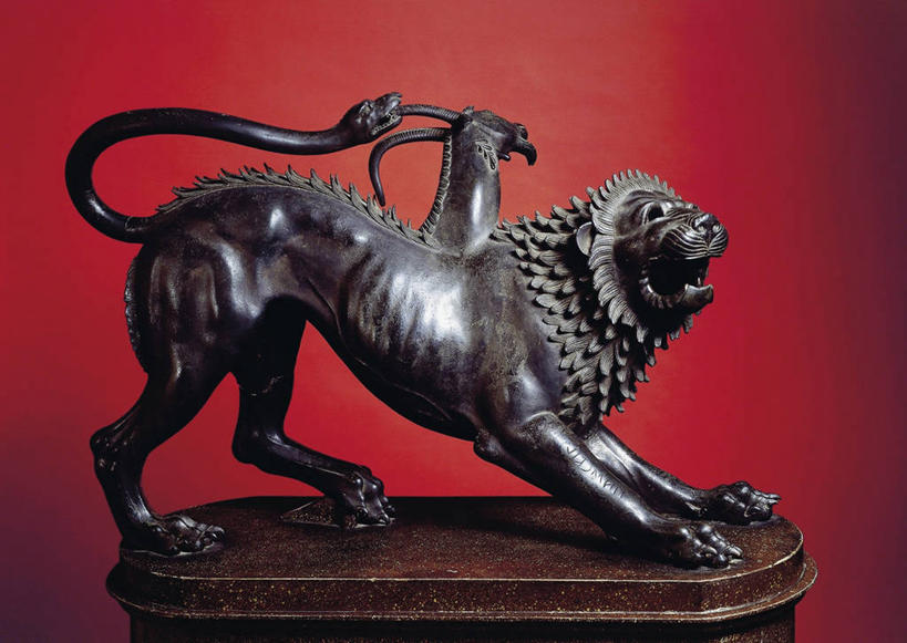 无人,横图,狮子,雕塑,意大利,红色背景,神话,龙,古罗马,古代,一个,虚构,摄影,单个,青铜,古希腊,美术工艺,彩图,影棚拍摄,阿雷佐,嵌合体