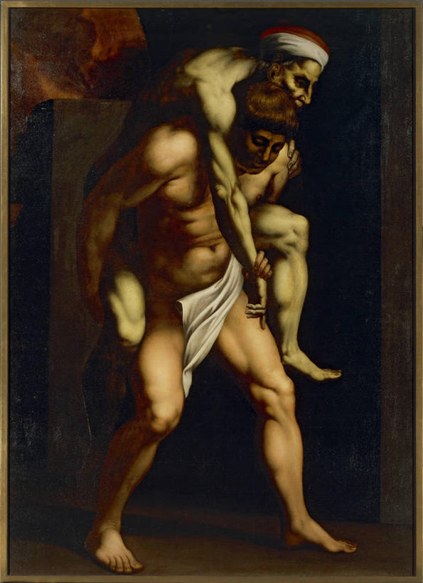 成年人,健壮,裸体,两个人,竖图,室外,绘画,火,艺术,头饰,古典,文化,工艺品,背着,品味,赤脚,摄影,协助,美术,高雅,美学,彩图