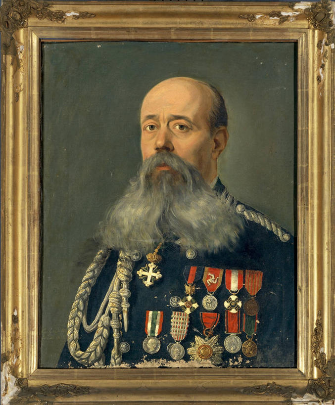 成年人,胡须,一个人,竖图,室内,特写,白天,绘画,仅一个男性,艺术,古典,历史,文化,工艺品,品味,摄影,美术,权威,高雅,奖牌,肖像,军服,意大利文化,美学,少将,胡子,络腮胡,小胡子,半身,彩图