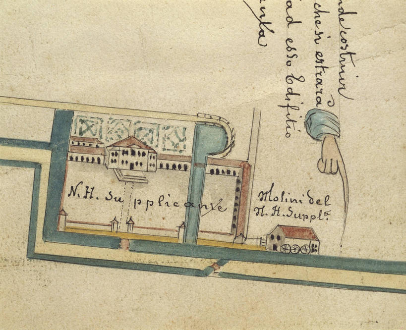 无人,横图,别墅,建筑,地图,意大利,历史,摄影,英文字母,手写,运河,工程,意大利文化,威尼托大区,计划书,18世纪,彩图,影棚拍摄,地图学