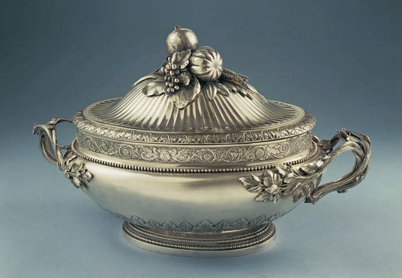 无人,横图,特写,蓝色背景,汤碗,一个,摄影,单个,18世纪,美术工艺,彩图,影棚拍摄