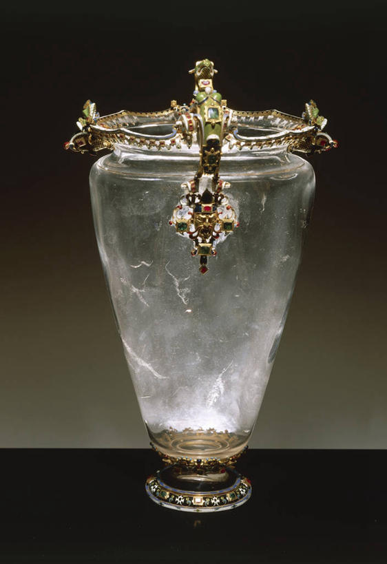 无人,竖图,花瓶,珐琅,灰色背景,历史,古代,一个,摄影,单个,巴洛克风格,红宝石,石英,祖母绿,美术工艺,彩图,影棚拍摄