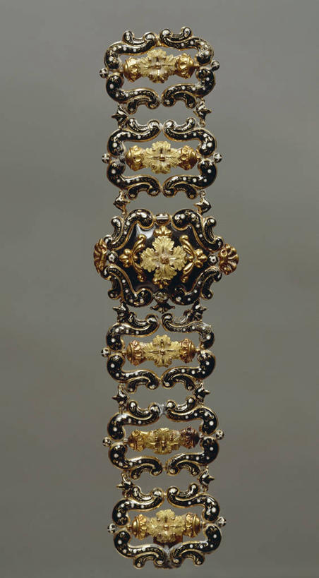 无人,横图,竖图,全景,特写,珐琅,灰色背景,一个,灰色,摄影,手镯,单个,18世纪,美术工艺,彩图,影棚拍摄