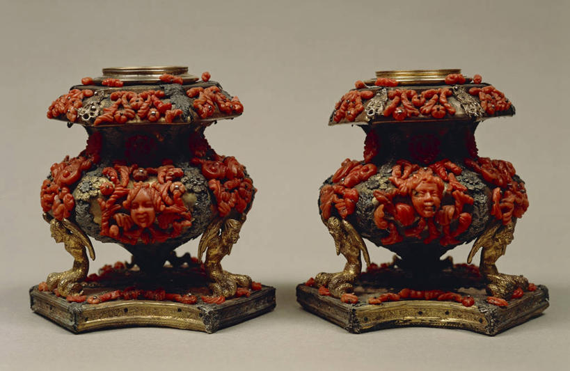 无人,横图,特写,重复,珊瑚,两个,摄影,铜,美术工艺,彩图,影棚拍摄