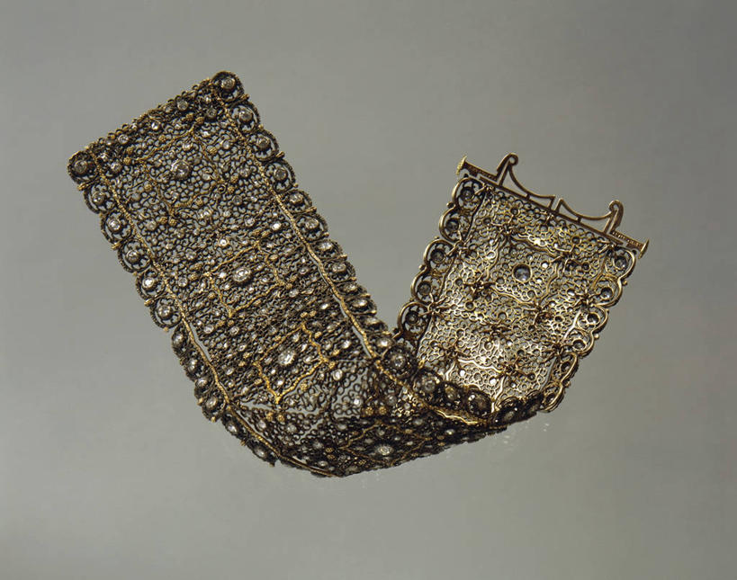 无人,横图,钻石,一个,摄影,手镯,单个,古董,华贵,美术工艺,彩图,影棚拍摄