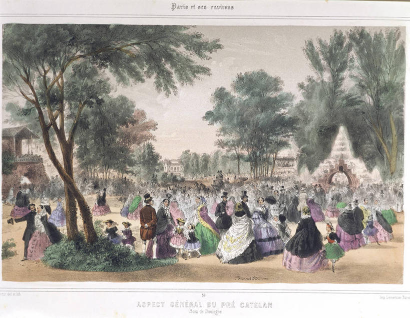 儿童,成年人,公园,横图,室外,白天,法国,巴黎,首都,许多人,树,风景,一群人,摄影,男孩,男人,女孩,女人,休闲活动,步行,彩图,布洛涅森林,上流社会,雕刻术