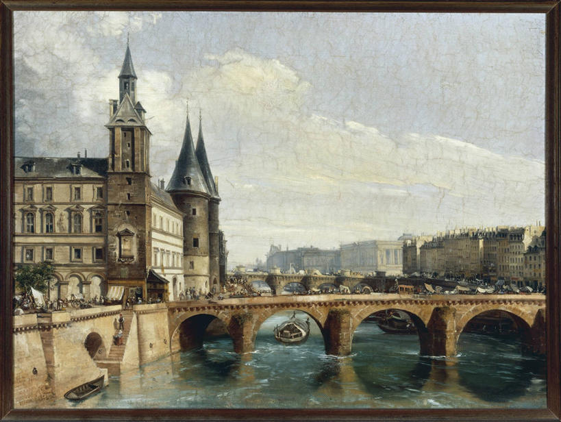 横图,室外,白天,绘画,河流,天际线,建筑,法国,巴黎,艺术,首都,古典,历史,文化,拱桥,工艺品,地标建筑,品味,摄影,美术,高雅,塞纳河,法国文化,新桥,美学,彩图