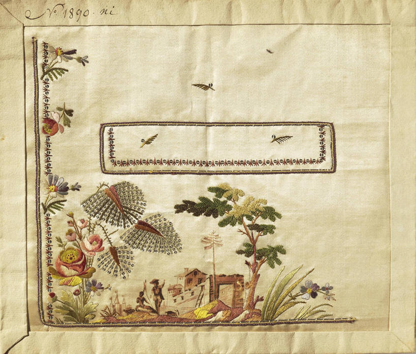 无人,横图,特写,背景,叶子,纺织品,刺绣,装饰,花,摄影,签名,意大利文化,18世纪,彩图,全画面,全框架,全帧,全画幅